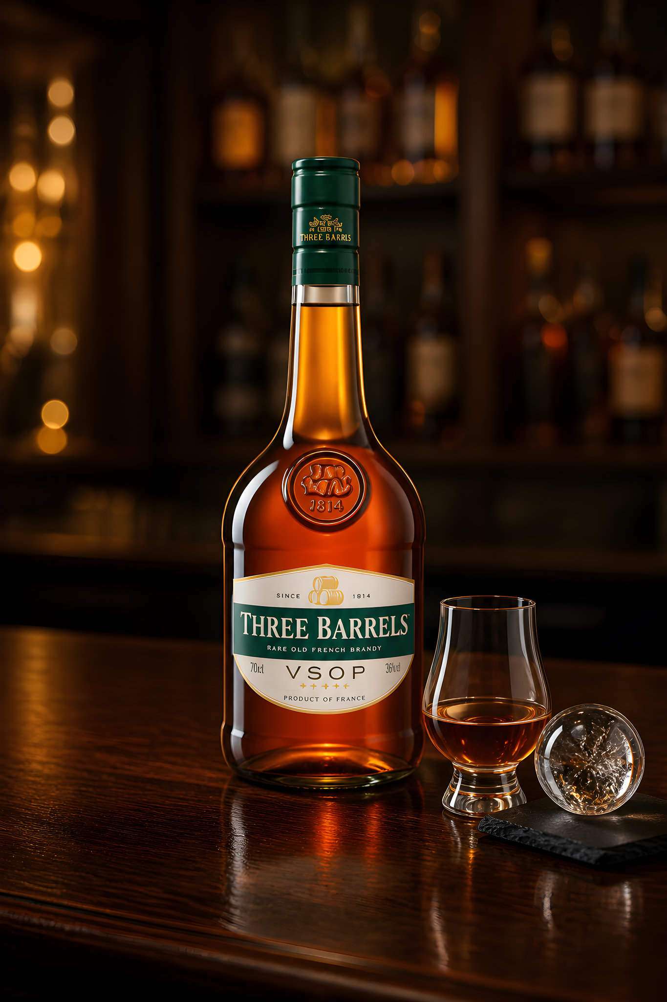 Three Barrels VSOP Brandy 70cl